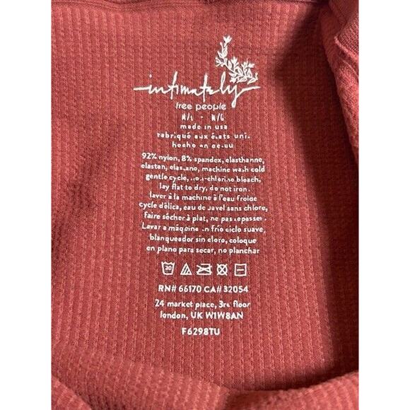 Free People Intimately Tube Top Peplum Hem Ribbed Knit Seamless Pink Size M/L - Picture 5 of 5